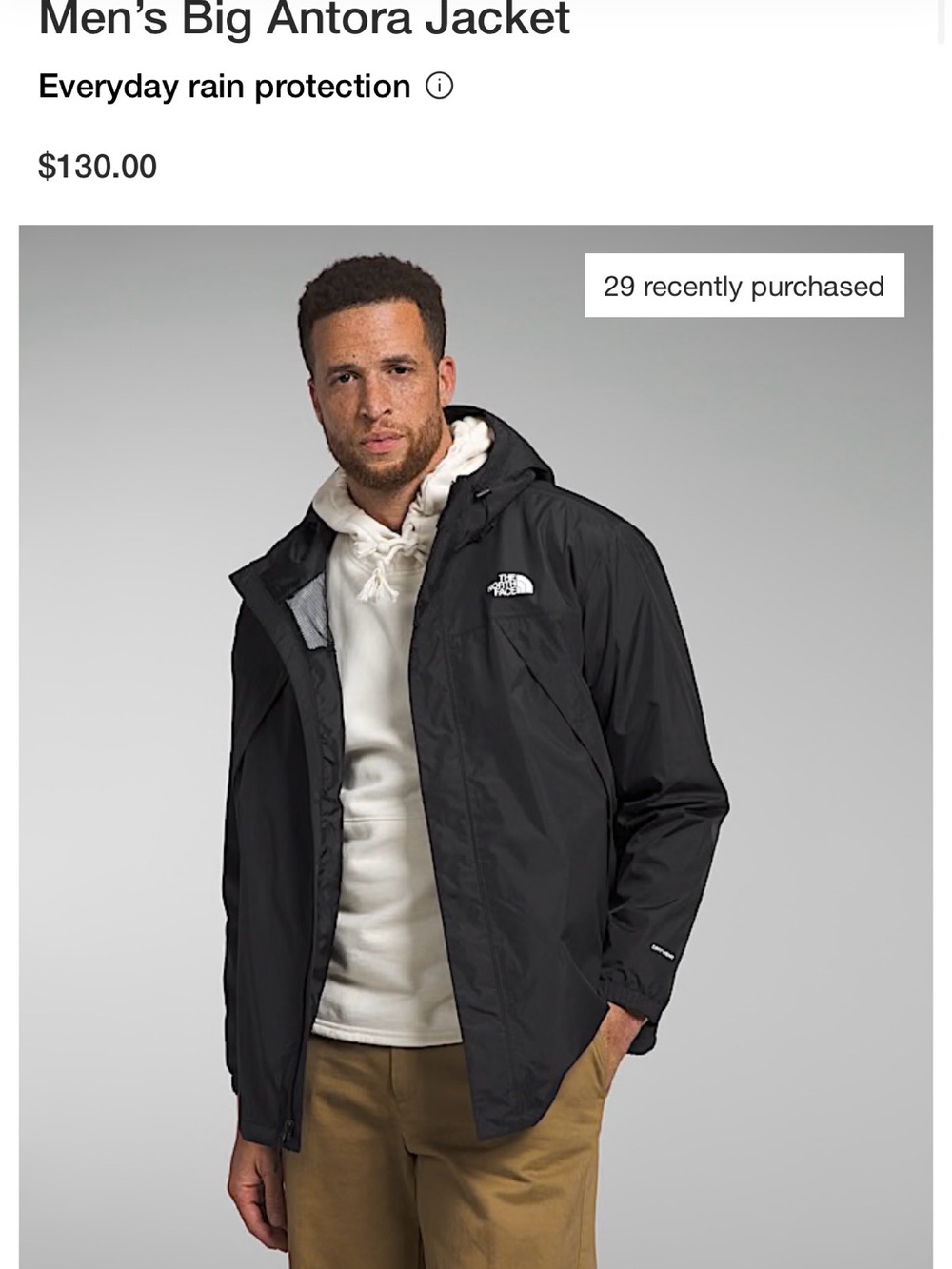 The North Face Men’s Antora Rain Jacket — Black